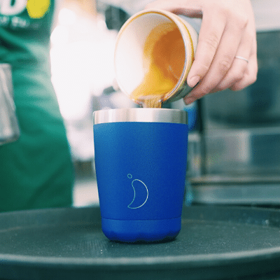 Contactless coffee Person pouring a contactless coffee