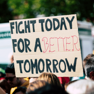 Climate protest sign