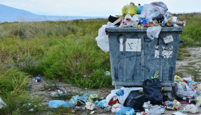 Plastic overflowing bin