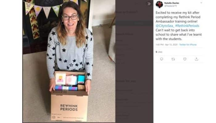 Teacher with Rethink Periods box