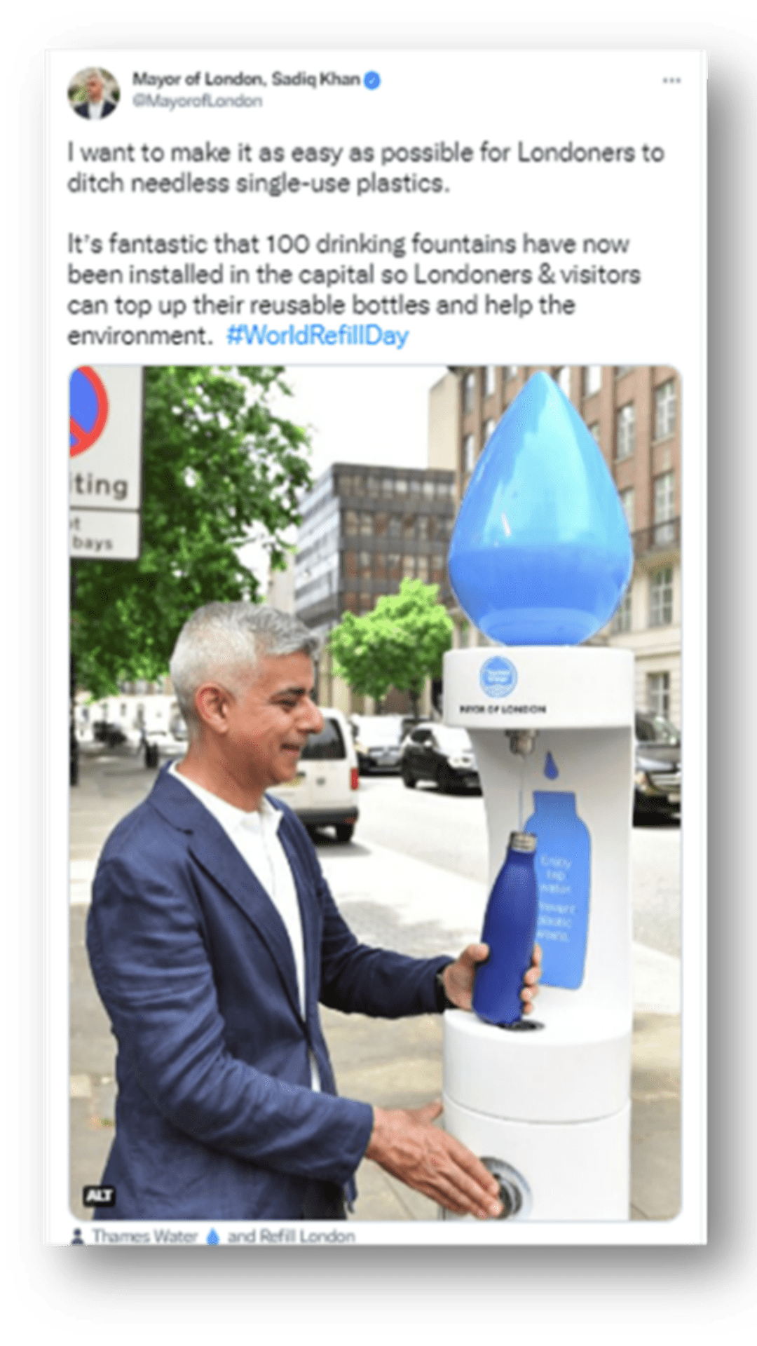 Mayor of London tweet
